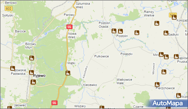 mapa Pułkowice, Pułkowice na mapie Targeo