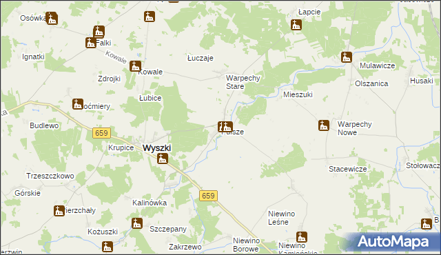 mapa Pulsze, Pulsze na mapie Targeo