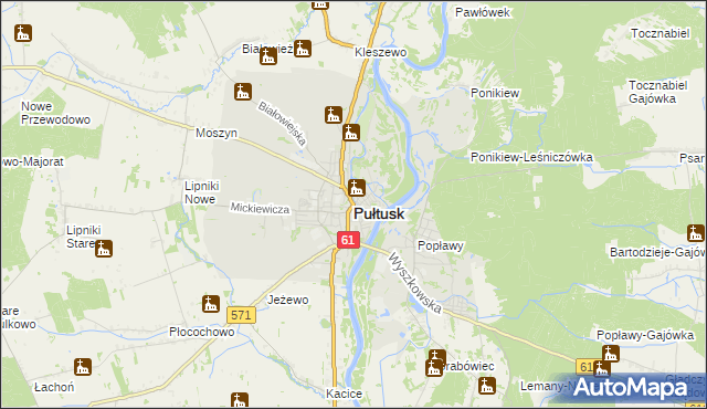 mapa Pułtusk, Pułtusk na mapie Targeo