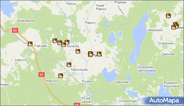 mapa Purda, Purda na mapie Targeo