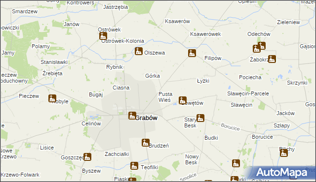 mapa Pusta Wieś, Pusta Wieś na mapie Targeo