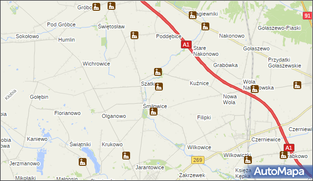 mapa Pustki Śmiłowskie, Pustki Śmiłowskie na mapie Targeo