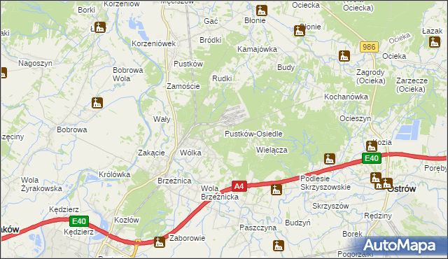 mapa Pustków-Osiedle, Pustków-Osiedle na mapie Targeo