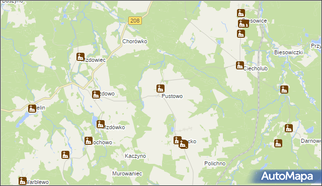 mapa Pustowo gmina Kępice, Pustowo gmina Kępice na mapie Targeo