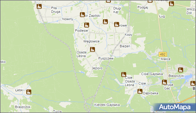 mapa Puszczew, Puszczew na mapie Targeo