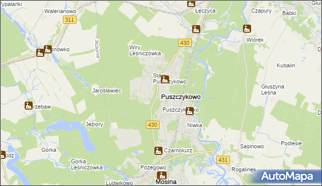 mapa Puszczykowo powiat poznański, Puszczykowo powiat poznański na mapie Targeo