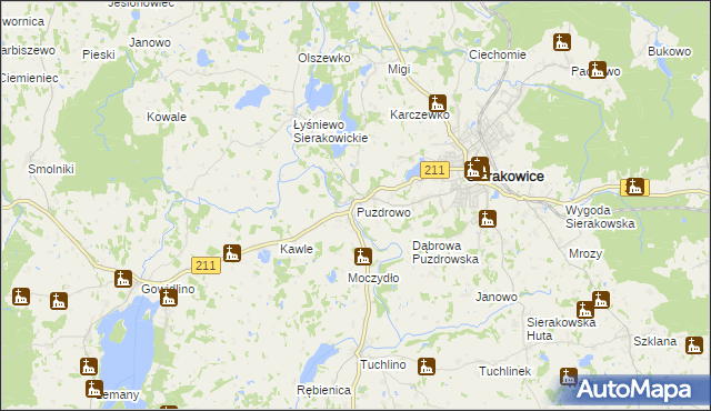 mapa Puzdrowo, Puzdrowo na mapie Targeo