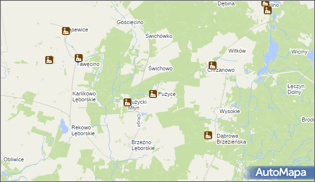 mapa Pużyce, Pużyce na mapie Targeo