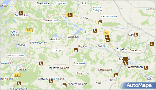 mapa Rąblów, Rąblów na mapie Targeo