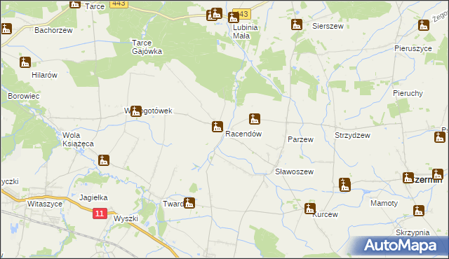 mapa Racendów, Racendów na mapie Targeo