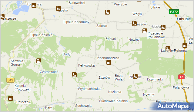 mapa Rachodoszcze, Rachodoszcze na mapie Targeo