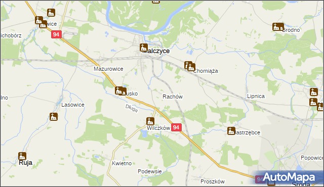 mapa Rachów, Rachów na mapie Targeo