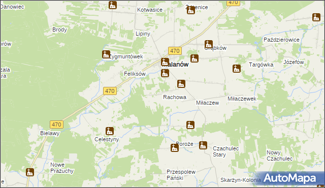 mapa Rachowa, Rachowa na mapie Targeo