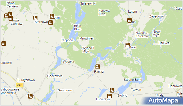 mapa Raciąski Młyn, Raciąski Młyn na mapie Targeo