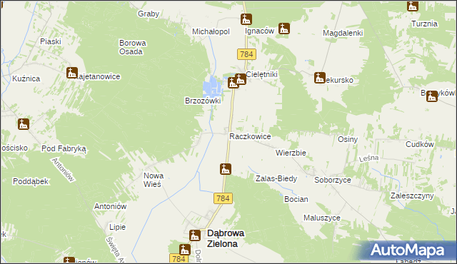 mapa Raczkowice, Raczkowice na mapie Targeo