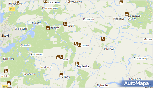 mapa Raczkowo, Raczkowo na mapie Targeo