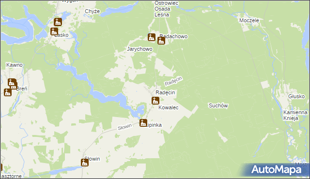 mapa Radęcin, Radęcin na mapie Targeo