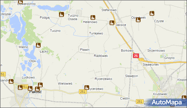 mapa Radłówek, Radłówek na mapie Targeo