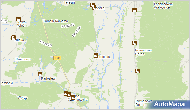 mapa Radolinek, Radolinek na mapie Targeo