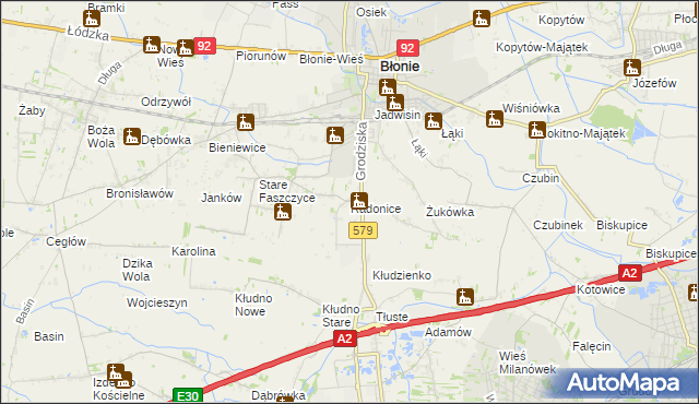 mapa Radonice, Radonice na mapie Targeo