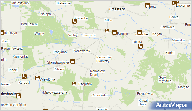 mapa Radostów Pierwszy, Radostów Pierwszy na mapie Targeo