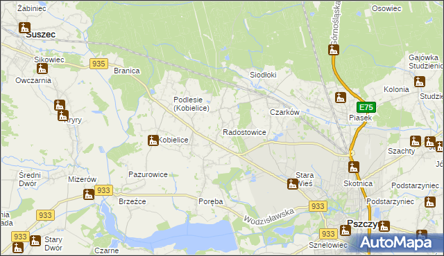 mapa Radostowice, Radostowice na mapie Targeo