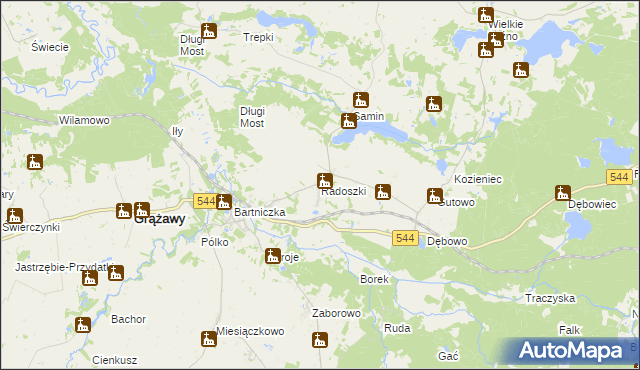 mapa Radoszki gmina Bartniczka, Radoszki gmina Bartniczka na mapie Targeo