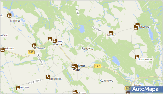 mapa Radówko, Radówko na mapie Targeo
