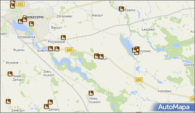 mapa Raduń gmina Choszczno, Raduń gmina Choszczno na mapie Targeo