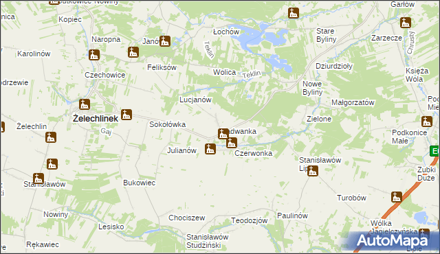 mapa Radwanka, Radwanka na mapie Targeo