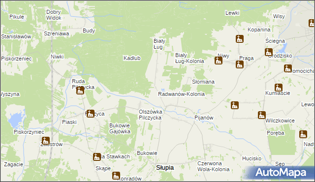 mapa Radwanów-Kolonia, Radwanów-Kolonia na mapie Targeo