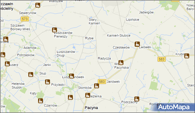 mapa Radycza, Radycza na mapie Targeo