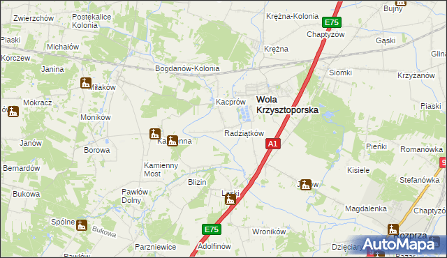 mapa Radziątków, Radziątków na mapie Targeo