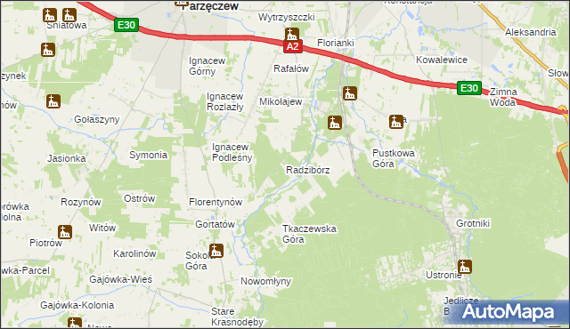 mapa Radzibórz, Radzibórz na mapie Targeo