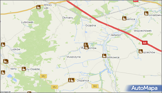 mapa Radziechów, Radziechów na mapie Targeo