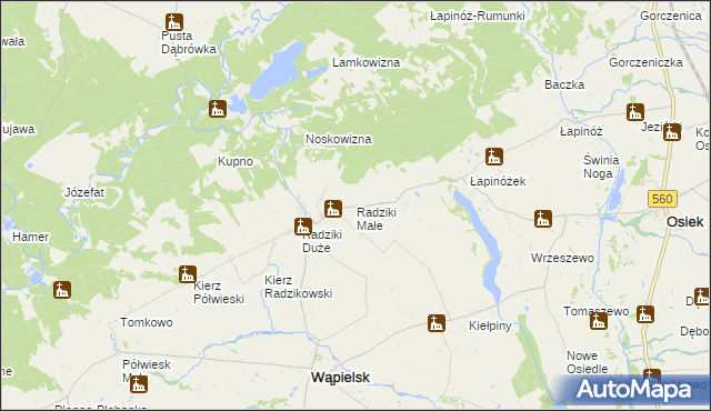mapa Radziki Małe, Radziki Małe na mapie Targeo