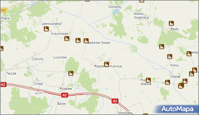 mapa Radzików-Oczki, Radzików-Oczki na mapie Targeo