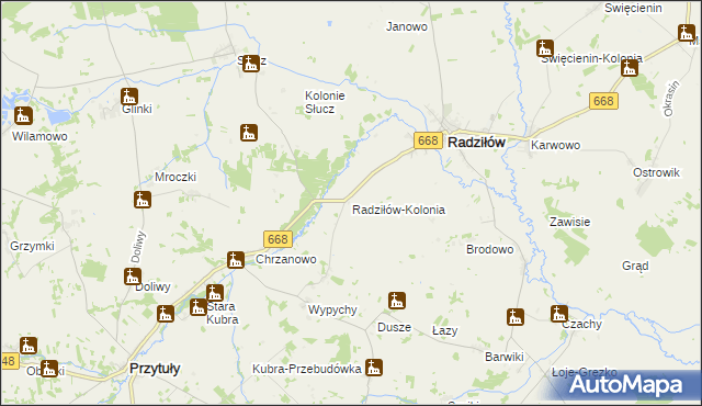 mapa Radziłów-Kolonia, Radziłów-Kolonia na mapie Targeo