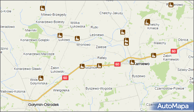 mapa Rafały, Rafały na mapie Targeo