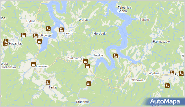 mapa Rajskie, Rajskie na mapie Targeo