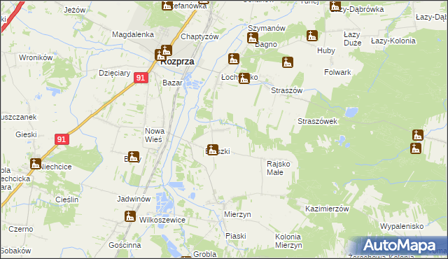 mapa Rajsko Duże, Rajsko Duże na mapie Targeo