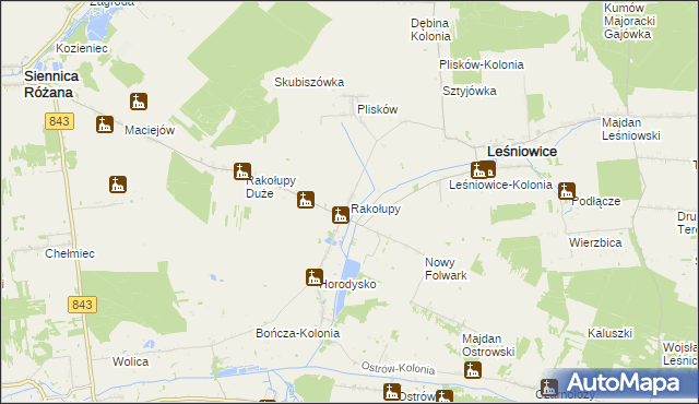 mapa Rakołupy, Rakołupy na mapie Targeo