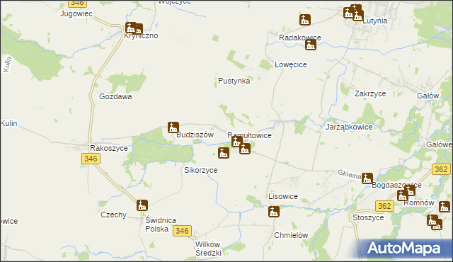 mapa Ramułtowice, Ramułtowice na mapie Targeo