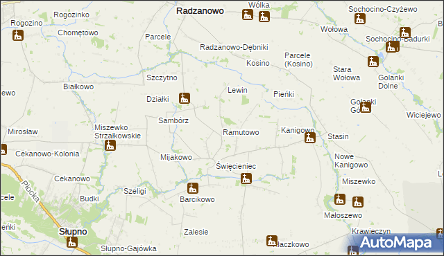 mapa Ramutowo, Ramutowo na mapie Targeo