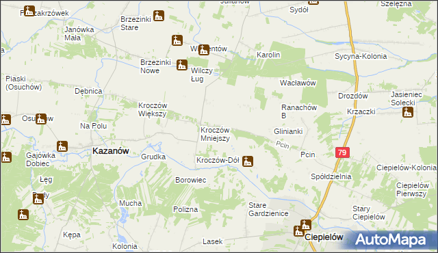 mapa Ranachów-Wieś, Ranachów-Wieś na mapie Targeo