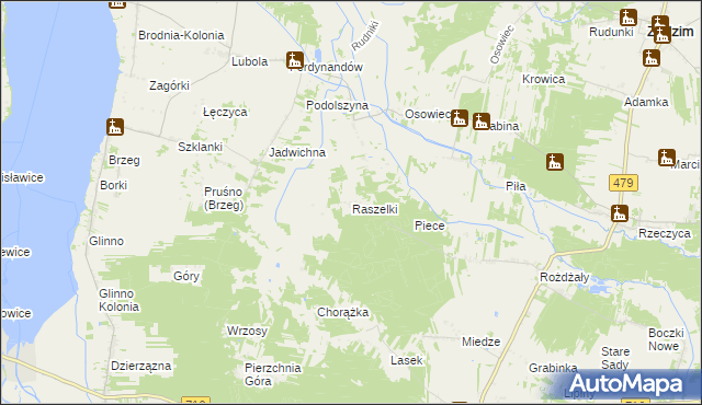 mapa Raszelki, Raszelki na mapie Targeo