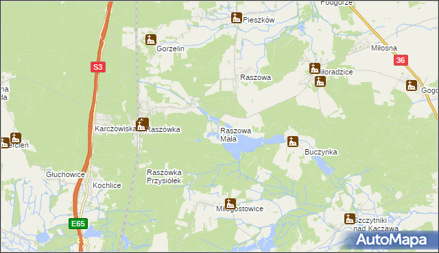 mapa Raszowa Mała, Raszowa Mała na mapie Targeo