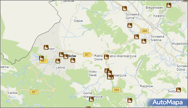 mapa Ratno Dolne, Ratno Dolne na mapie Targeo