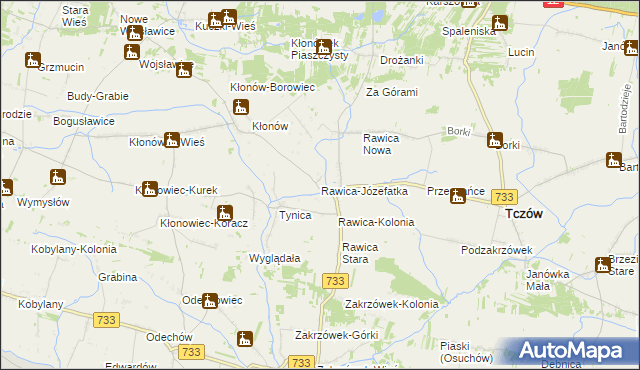 mapa Rawica-Józefatka, Rawica-Józefatka na mapie Targeo