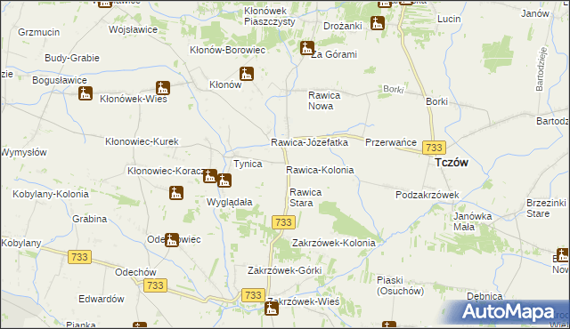 mapa Rawica-Kolonia, Rawica-Kolonia na mapie Targeo